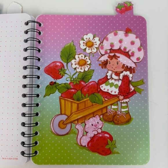 Two Strawberry Shortcake Vintage Style Spiral Tabbed Notebooks/Journals, 9x6.5" - Picture 7 of 15